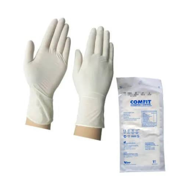 Akash web product Latex Hand Gloves Pair (7 inch) - Image 1