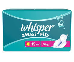 images (30) Whisper Large Maxi Fit Wings Sanitary Napkins - Image 1