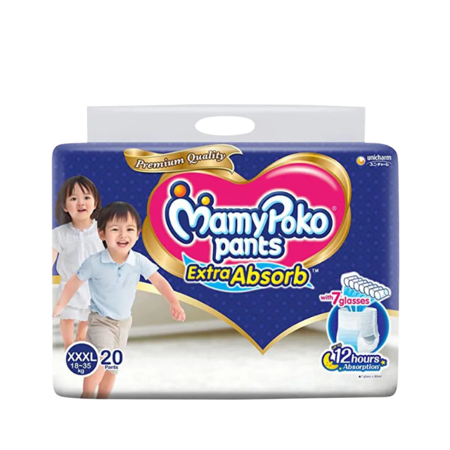 MammyPoko Pants Diaper Pant XXXL (18-35 kg), 20 Pcs Pack MammyPoko Pants Diaper Pant XXXL (18-35 KG) 20 Pcs Pack - Image 1