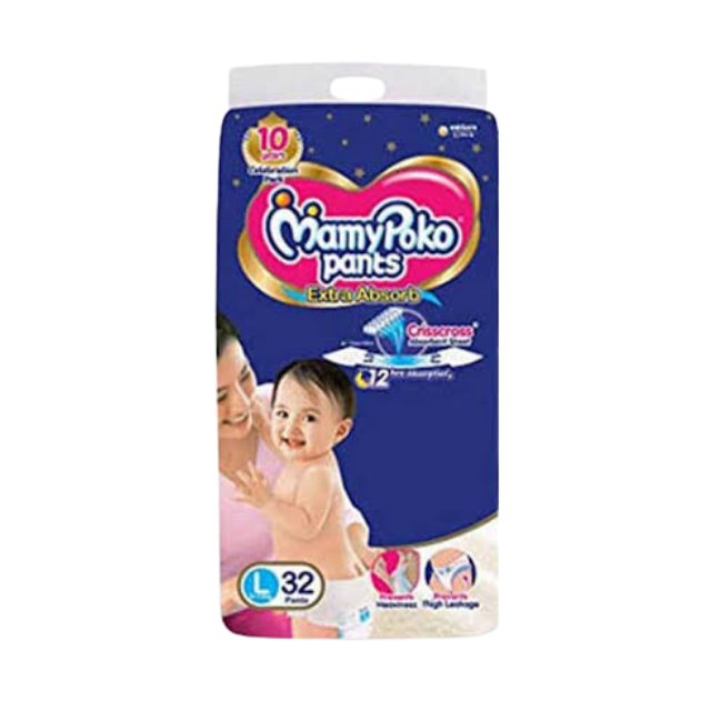 MamyPoko Dry Baby Diaper Belt L (9-14 KG) 32 Pcs MamyPoko Dry Baby Diaper Belt L (9-14 KG) 32 Pcs - Image 1