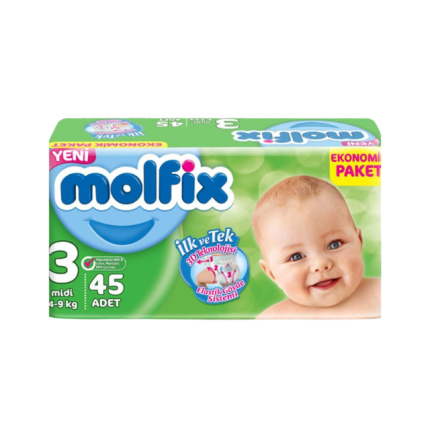 Molfix Baby Diaper Belt 3 Midi (4-9 KG) - 45 Pcs (Made In Turkey)