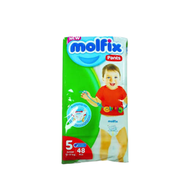 Molfix Baby Diaper Pants 5 Junior (12-17 KG) 60 Pcs (Made In Turkey) Molfix Baby Diaper Pants 5 Junior (12-17 KG) 48 Pcs (Made In Turkey) - Image 1