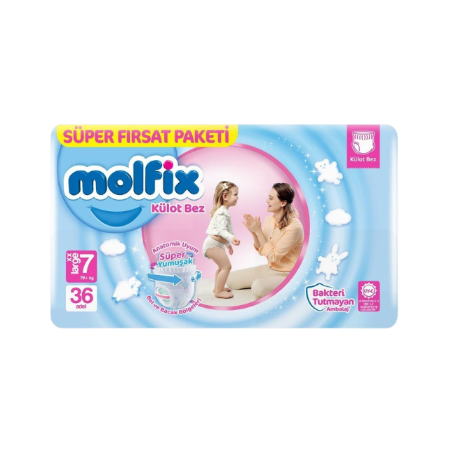 Molfix Baby Diaper Pants 7 Extra Large (19+ KG) - 36 Psc (Made In Turkey) Molfix Baby Diaper Pants 7 Extra Large (19+ KG) - 36 Psc (Made In Turkey) - Image 1