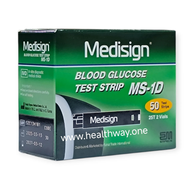 Medisign MS-1D Blood Glucose Strip 25pcs & 50pcs Medisign MS-1D Blood Glucose Strip 25pcs & 50pcs