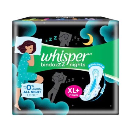 Whisper Bindazzz Nights Sanitary Pads for Women, XL+ 7 Napkins