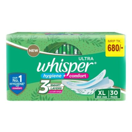 Whisper Ultra Clean Sanitary Pads for Women XL 30 Napkins