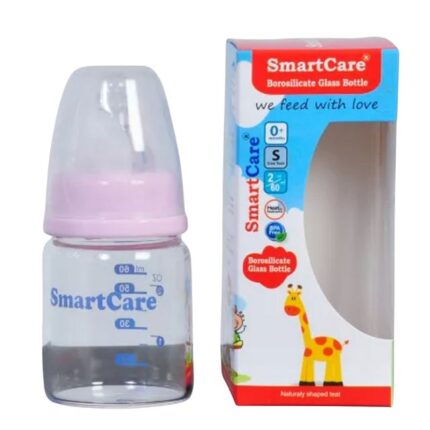 Smartcare Borosilicate Pink Glass Bottle S (0+ Months)