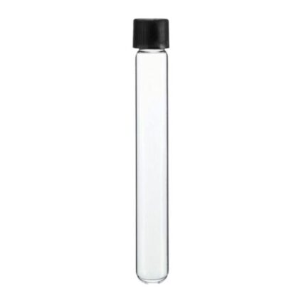 Pyrex 6 inch Clear Glass Test Tube with Black Cap