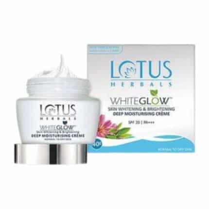 Lotus Herbals WhiteGlow Skin Whitening And Brightening Deep Moisturising Crème SPF 20 Pa+++ Cream - (60gm)