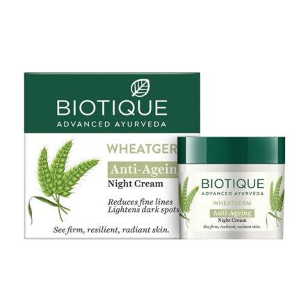 BIOTIQUE Anti-Ageing Night Cream - Wheat Germ, Reduce Fine Lines, Lightening Dark Spots 50g