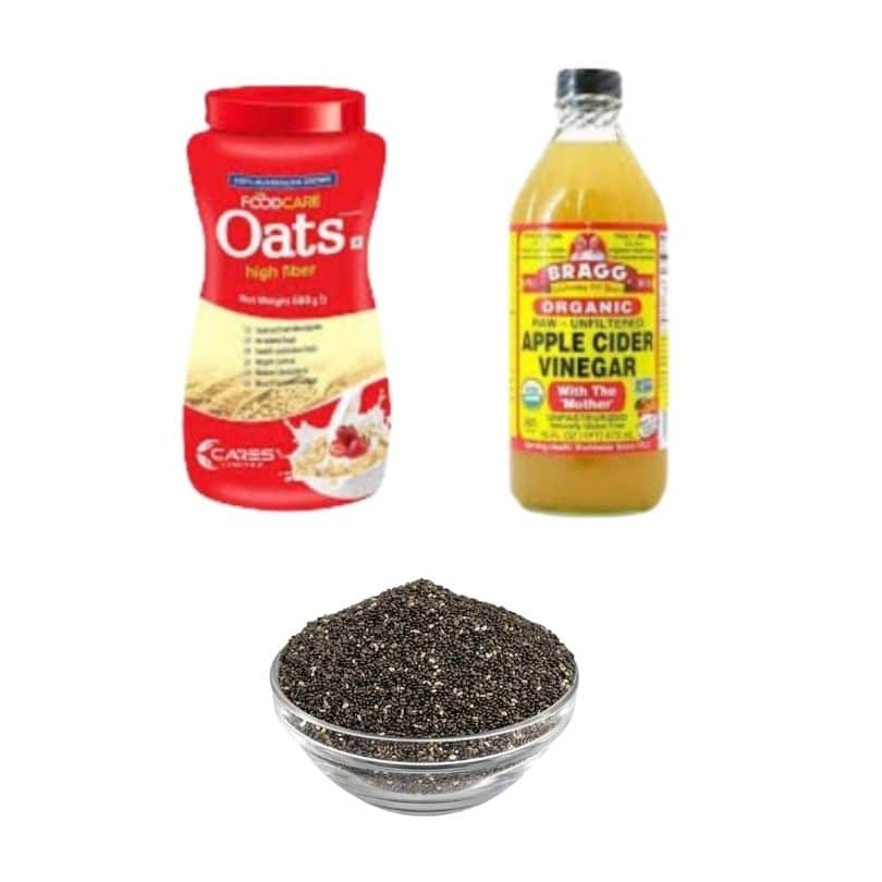 Foodcare oats 1kg+ Apple cider Vinegar 473ml+Chia seeds 500gm Foodcare oats 1kg+ Apple cider Vinegar 473ml+Chia seeds 500gm