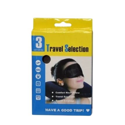 Travel Selection 3 in 1 With Comfort Neck Pillow Sleeping Eye Mask .Travel Earplug Set