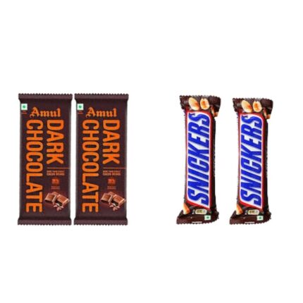 Amul Dark chocolate (2pcs) + Snickers (2pcs)