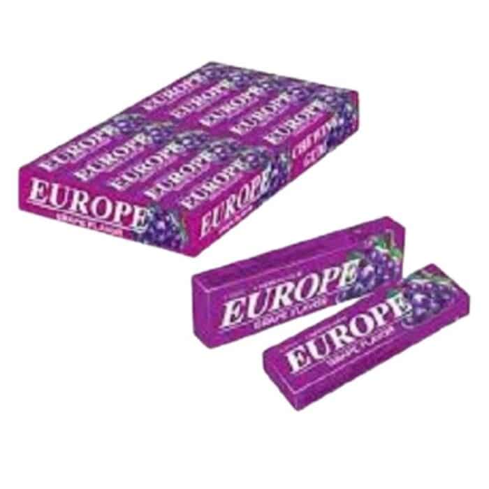 Europe Grape Flavored Chewing Gum - 20 Box (5 Sticks in Per Box)