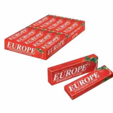 Europe chewing gum strawberry Flavour 20 box(5sticks per box)