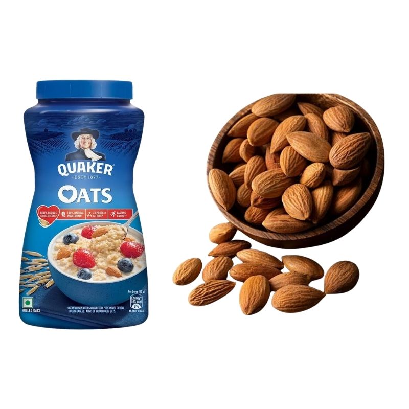Quaker oats 900g+kath badam 250g combo Quaker oats 900g+kath badam 250g combo