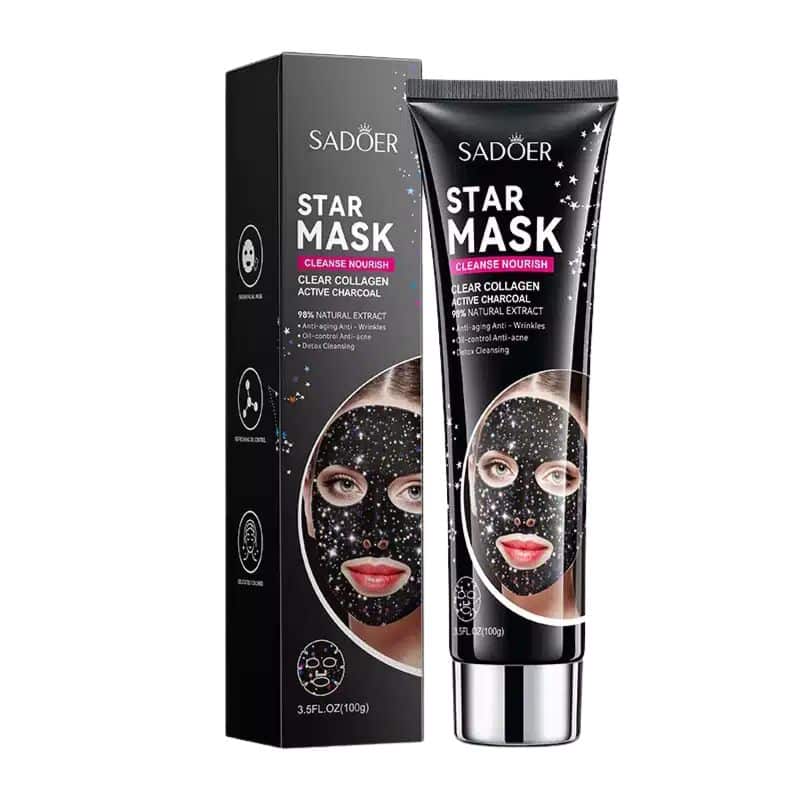 Sadoer Star Mask with Clear Collagen and Active Charcoal 100g Sadoer Star Mask with Clear Collagen and Active Charcoal 100g