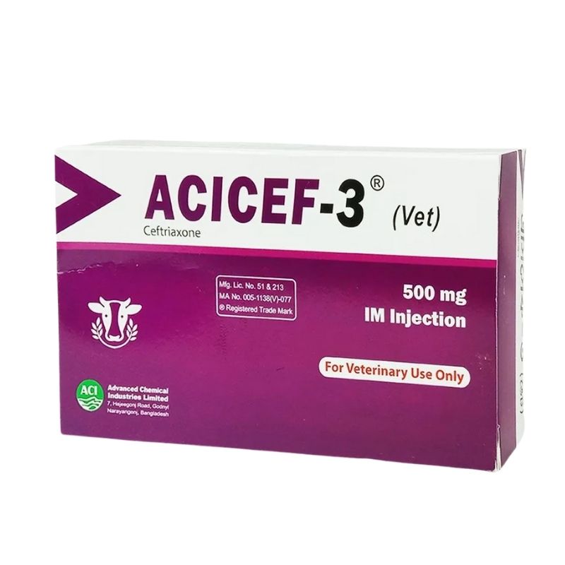 Acicef-3 500mg Vet Injection Acicef-3 500mg Vet Injection