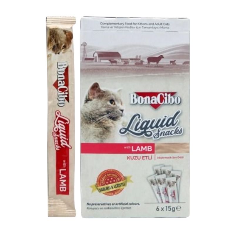 Bonacibo Liquid Cat Treat With Lamb Tavuklu 6x15g Bonacibo Liquid Cat Treat With Lamb Tavuklu 6x15g