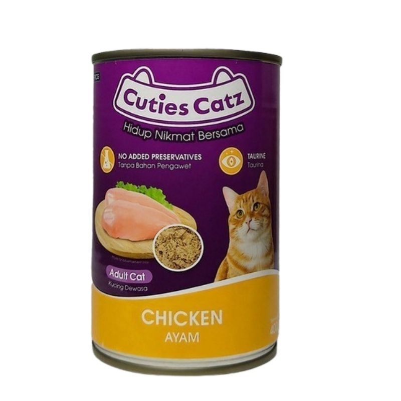 CUTIES CATZ ADULT CANNED CHICKEN 400G CUTIES CATZ ADULT CANNED CHICKEN 400G