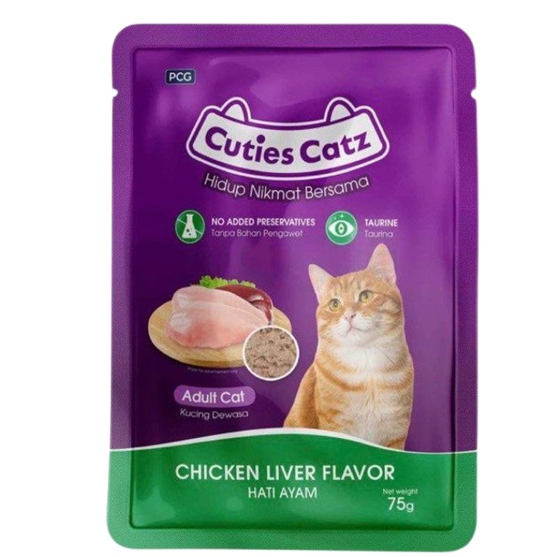 CUTIES CATZ POUCH CHICKEN LIVER 75G CUTIES CATZ POUCH CHICKEN LIVER 75G