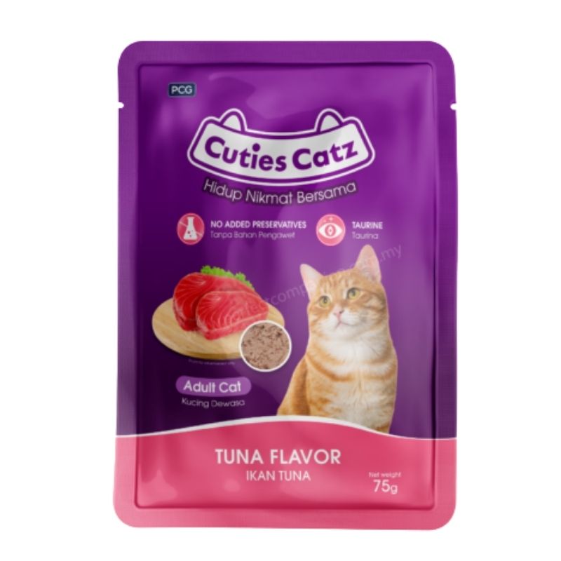 Cuties Catz Pouch Adult Food Tuna Flavour 75gm Cuties Catz Pouch Adult Food Tuna Flavour 75gm