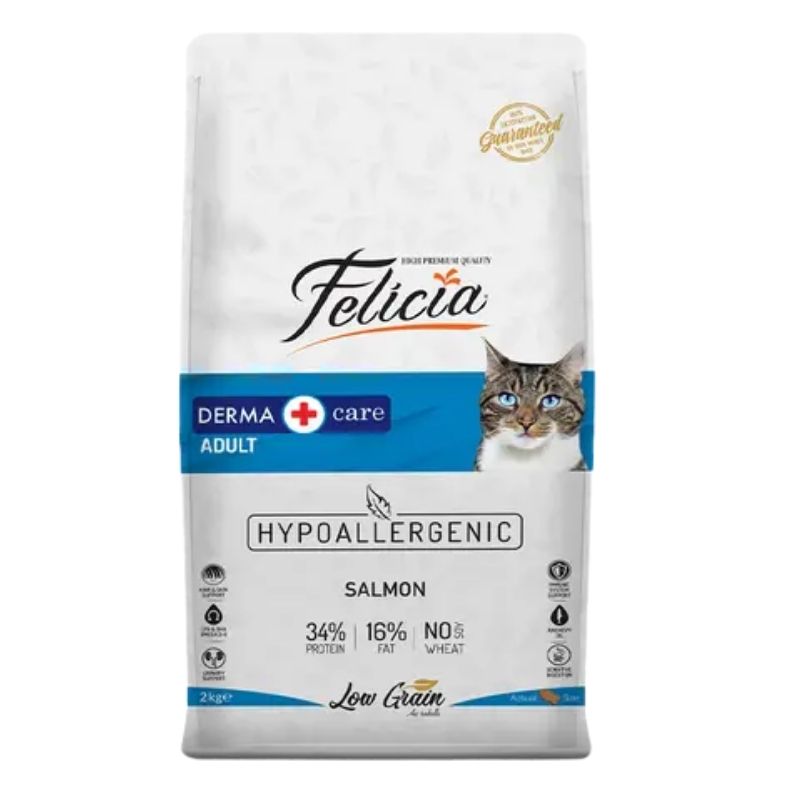 Felicia Low Grain Adult Derma Care Cat Food Salmon 2 kg Felicia Low Grain Adult Derma Care Cat Food Salmon 2 kg