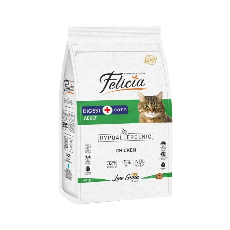 Felicia Low Grain DryCat Food Digest CareAdult Chicken 400gm Felicia Low Grain DryCat Food Digest CareAdult Chicken 400gm