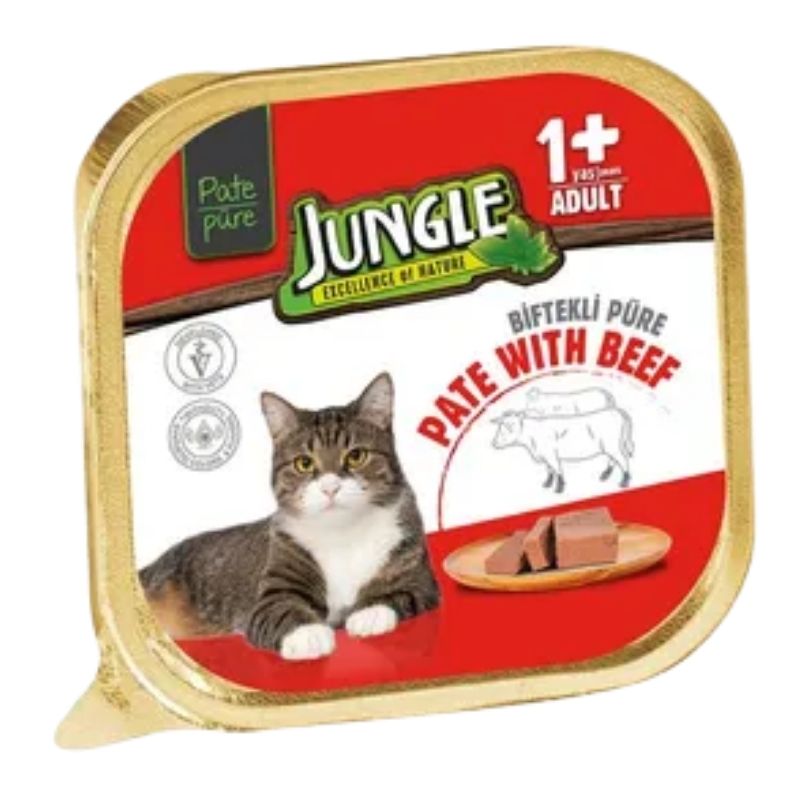 Jungle Adult Cat Food Pate With Beef – 100g Pate Jungle Adult Cat Food Pate With Beef – 100g Pate