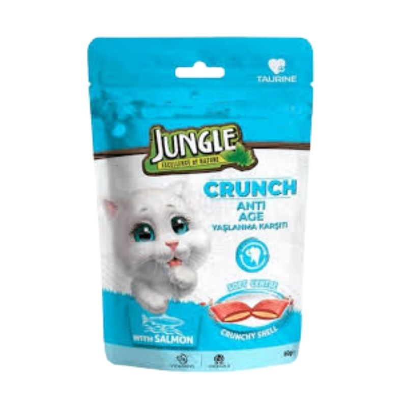 Jungle Cat Food Crunch Anti Age With Salmon - 60g Pouch Jungle Cat Food Crunch Anti Age With Salmon - 60g Pouch