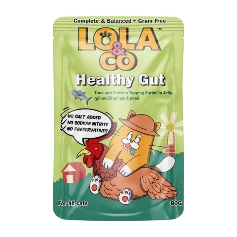 Lola & Co MOBILITY HEALTH Pouch Tuna & Chicken Topping Sardine in Jelly for All Cats 80gm Lola & Co MOBILITY HEALTH Pouch Tuna & Chicken Topping Sardine in Jelly for All Cats 80gm