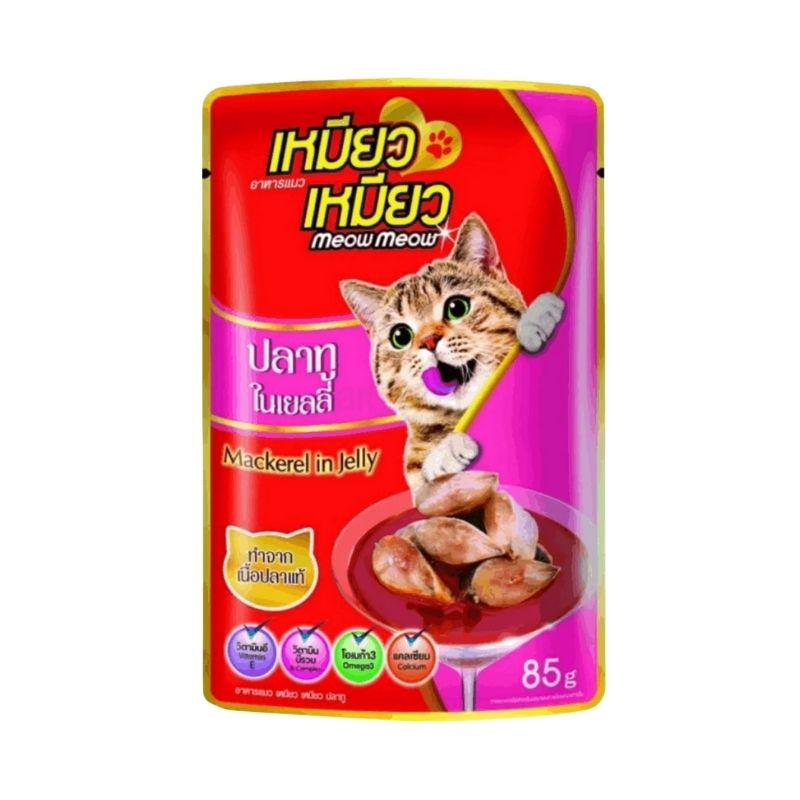 Meow Meow Cat Food Pouch Mackerel In Jelly 85g Meow Meow Cat Food Pouch Mackerel In Jelly 85g