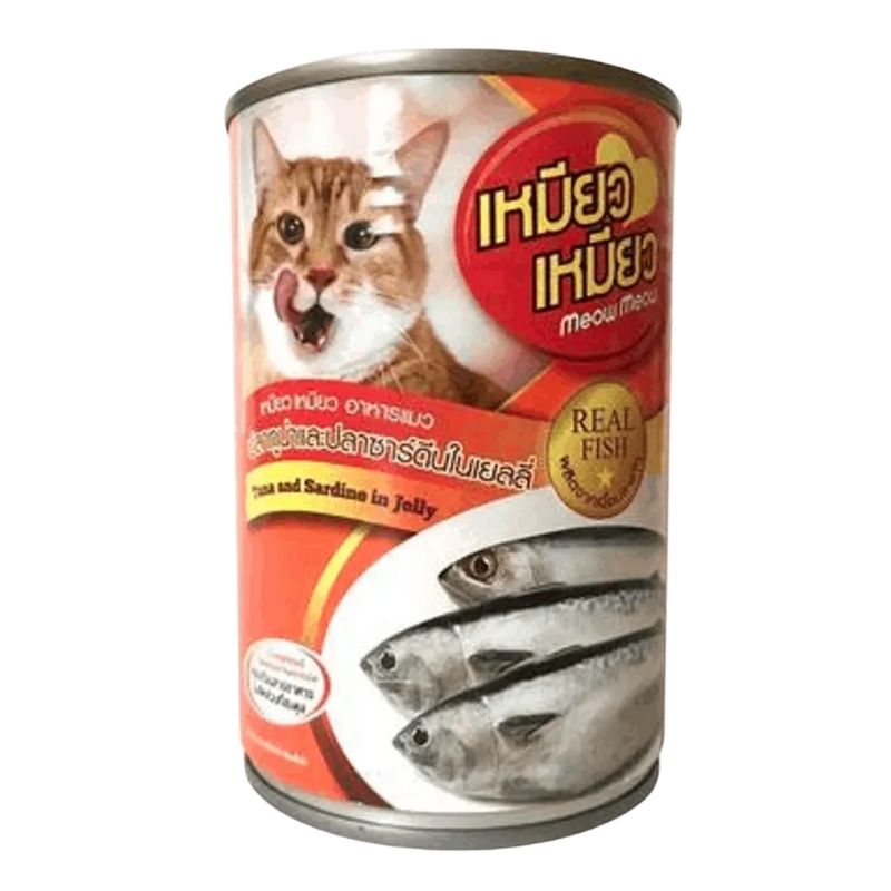 Meow Meow Cat Food Real Fish Sardine In Jelly - 400g Can Meow Meow Cat Food Real Fish Sardine In Jelly - 400g Can