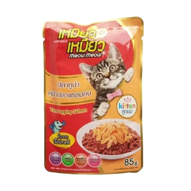 Meow Meow Pouch Tuna Topping Salmon (Kitten) 85g Meow Meow Pouch Tuna Topping Salmon (Kitten) 85g