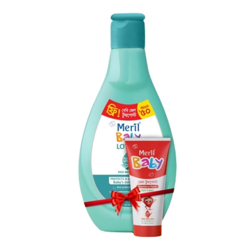Meril Baby Lotion 200ml (Free Meril baby Gel toothpaste 20gm) Meril Baby Lotion 200ml (Free Meril baby Gel toothpaste 20gm)