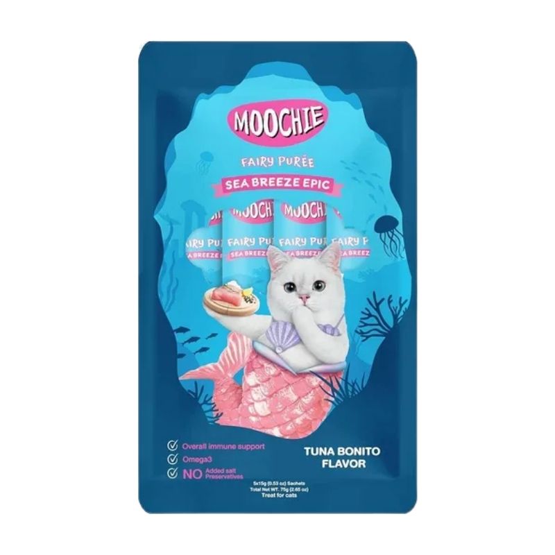 Moochie Fairy Puree Creamy Treat for Cats and Kittens Tuna & Cheese Flavor(25x15g) Moochie Fairy Puree Creamy Treat for Cats and Kittens Tuna & Cheese Flavor(25x15g)