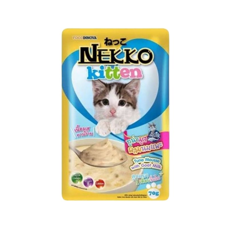 Nekko Kitten Food Tuna Mousse With Goat Milk - 70g Pouch Nekko Kitten Food Tuna Mousse With Goat Milk - 70g Pouch