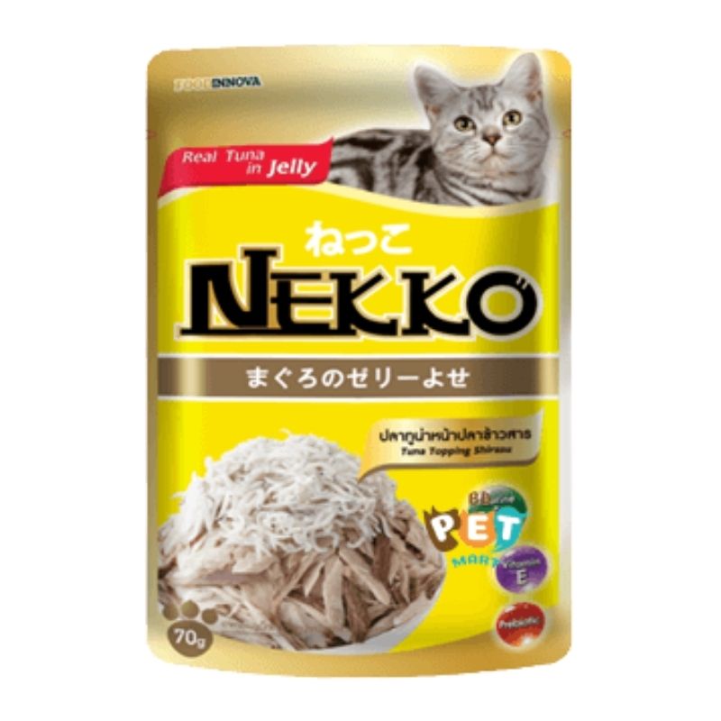 Nekko Pouch Real Tuna Topping Shirasu in Jelly 70g Nekko Pouch Real Tuna Topping Shirasu in Jelly 70g