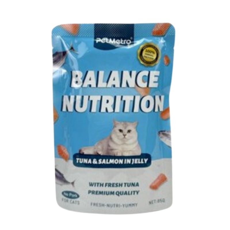 PETMETRO BALANCE NUTRITION TUNA AND SALMON IN JELLY FOR ALL CATS PETMETRO BALANCE NUTRITION TUNA AND SALMON IN JELLY FOR ALL CATS