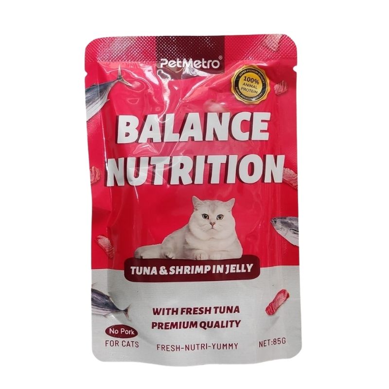 PETMETRO BALANCE NUTRITION TUNA AND SHRIMP IN JELLY FOR ALL CATS PETMETRO BALANCE NUTRITION TUNA AND SHRIMP IN JELLY FOR ALL CATS