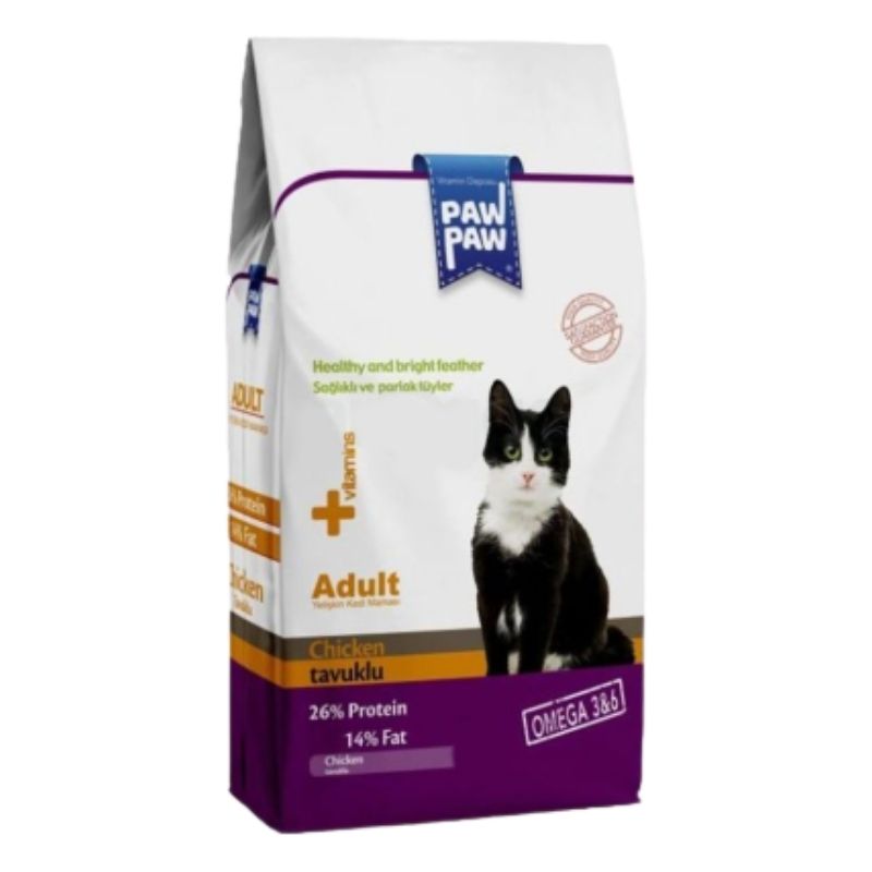Paw Paw Adult Cat Food Chicken - 1kg Pack Paw Paw Adult Cat Food Chicken - 1kg Pack