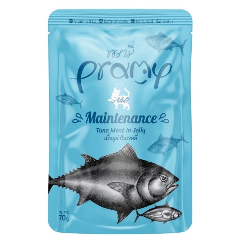 Pramy MAINTENANCE Pouch Tuna Meat in Jelly for Adult 70gm Pramy MAINTENANCE Pouch Tuna Meat in Jelly for Adult 70gm