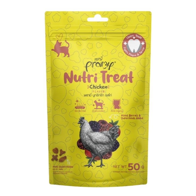 Pramy Nutri Treat Dry Cat Treat Chicken 50gm Pramy Nutri Treat Dry Cat Treat Chicken 50gm
