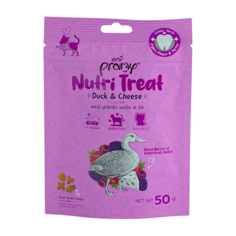 Pramy Nutri Treat Dry Cat Treat Duck & Cheese 50 gm Pramy Nutri Treat Dry Cat Treat Duck & Cheese 50 gm