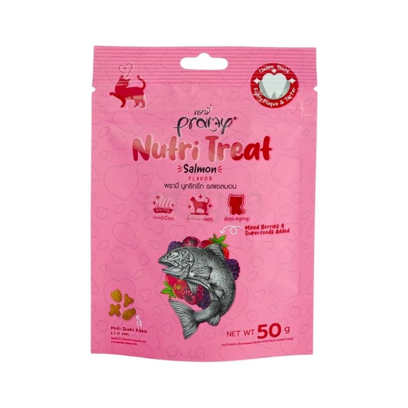 Pramy Nutri Treat Dry Cat Treat Salmon 50gm Pramy Nutri Treat Dry Cat Treat Salmon 50gm