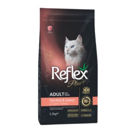 Reflex Plus Adult Cat Food Hairball & Indoor Salmon 1.5kg