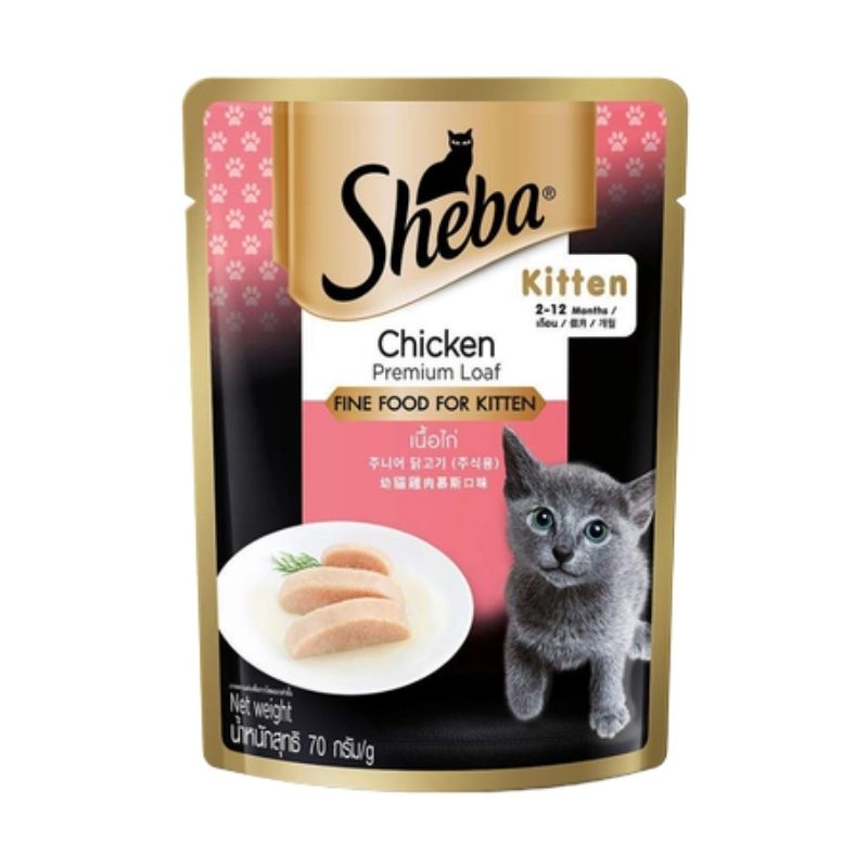 Sheba Pouch Kitten Chicken Premium Loaf 70gm Sheba Pouch Kitten Chicken Premium Loaf 70gm