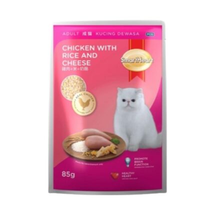 SmartHeart Cat Pouch Adult Chicken with Rice & Cheese 85g