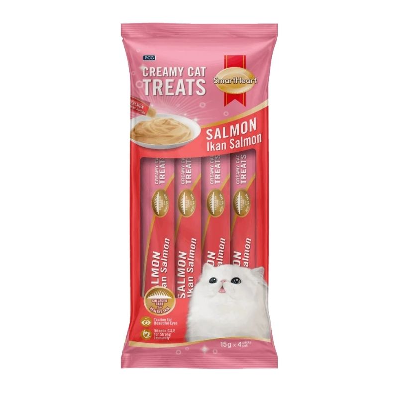 SmartHeart Creamy Treat Salmon Flavour 60gm (15gm x 4) SmartHeart Creamy Treat Salmon Flavour 60gm (15gm x 4)