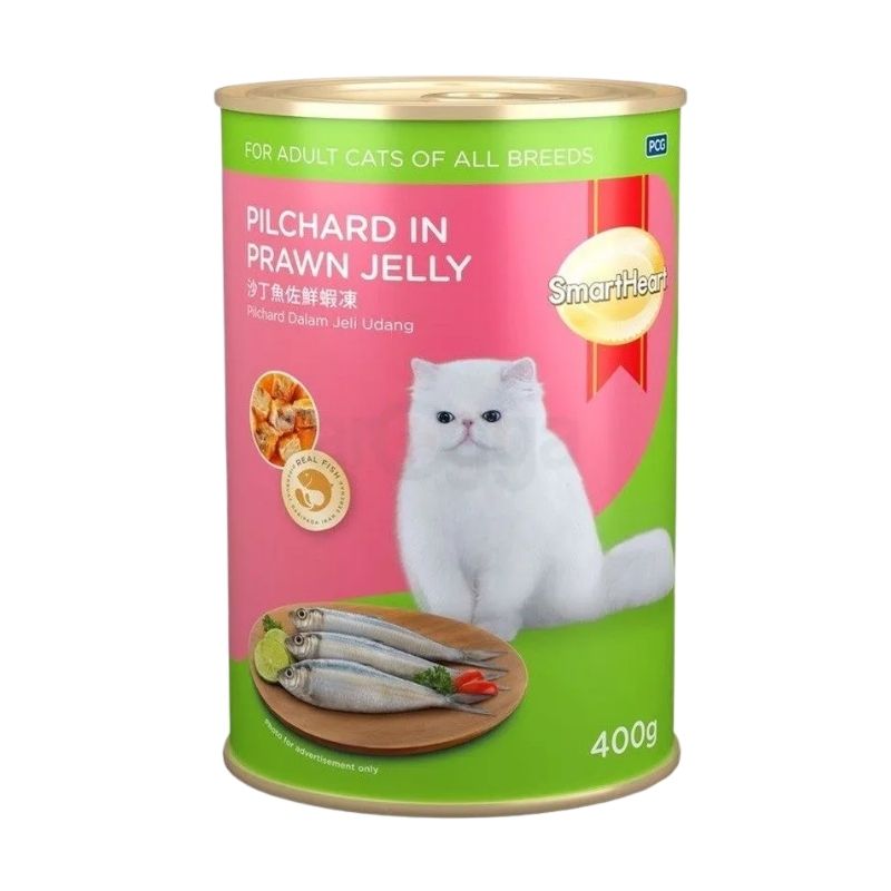 Smartheart Adult Cat Food Pilchard In Prawn Jelly - 400g Can Smartheart Adult Cat Food Pilchard In Prawn Jelly - 400g Can